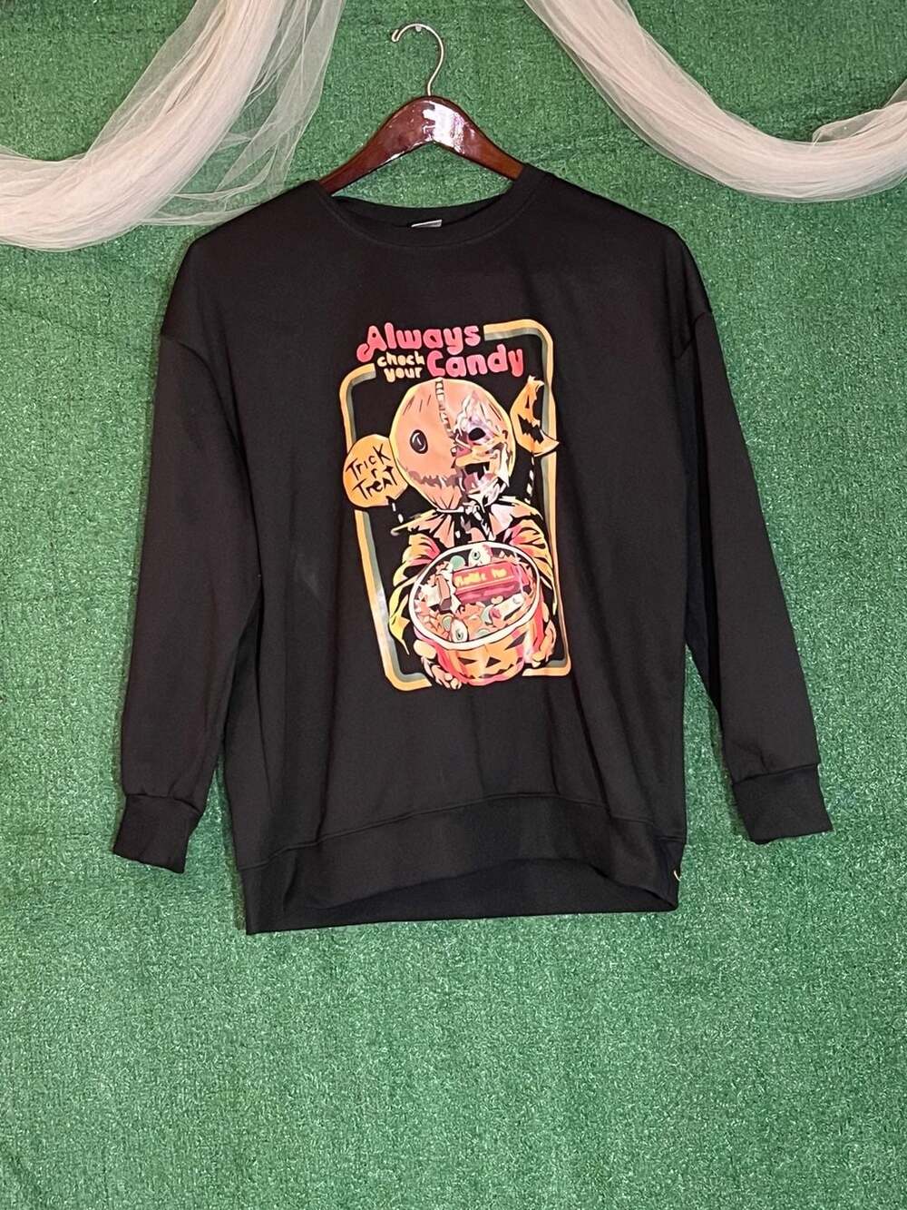 Trick 'r Treat Sam Always Check Your Candy Graphic Sweatshirt XXL